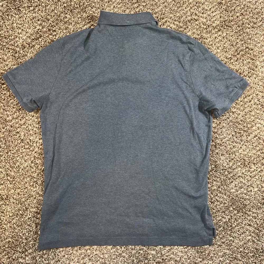 Polo Ralph Lauren Mens Medium Blue Heather Short Sleeve Cotton Polo Tennis Tail